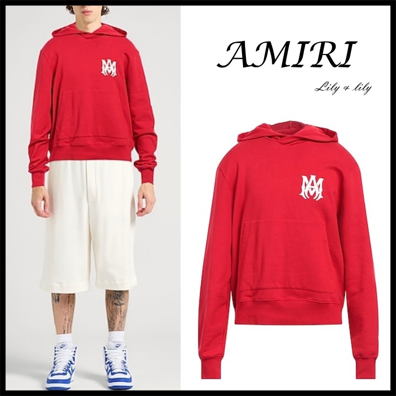 AMIRI ◆アミリ ロゴ スウェットパーカー レッド◆関税送料込み