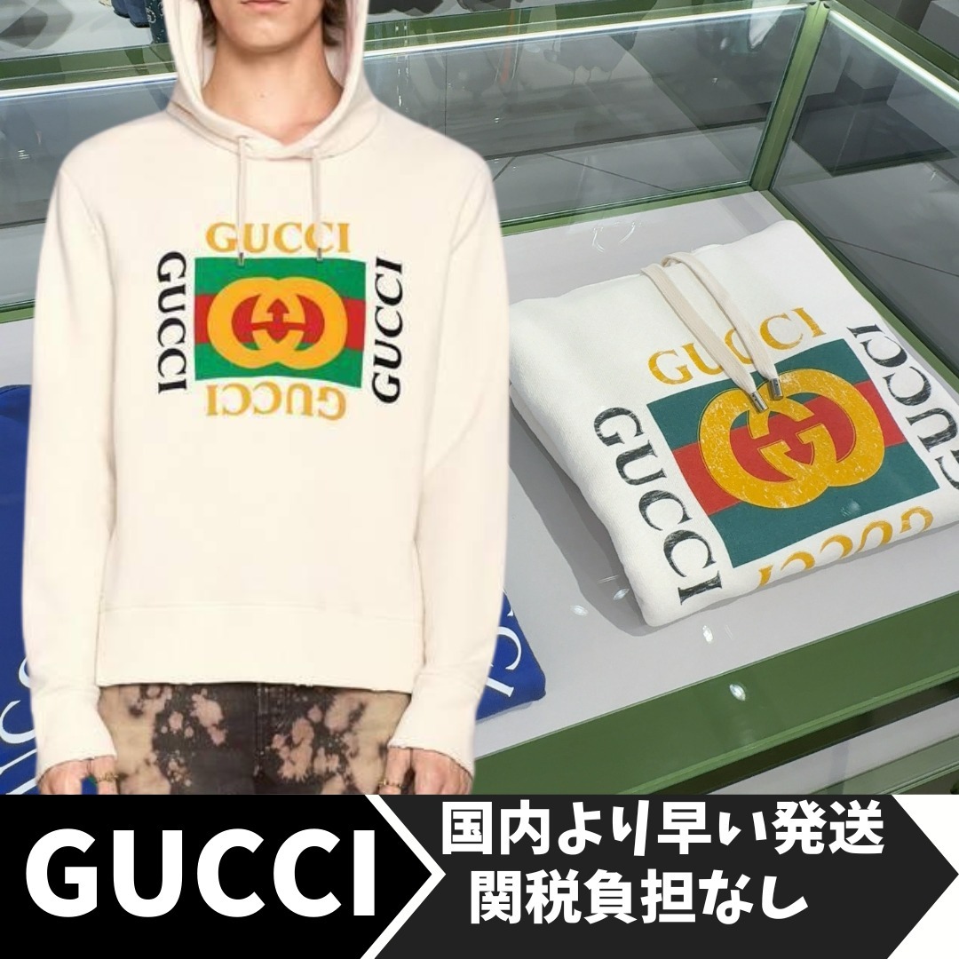 すぐ届く!【GUCCI】GGロゴ プリント スウェット 長袖 ギフトにも