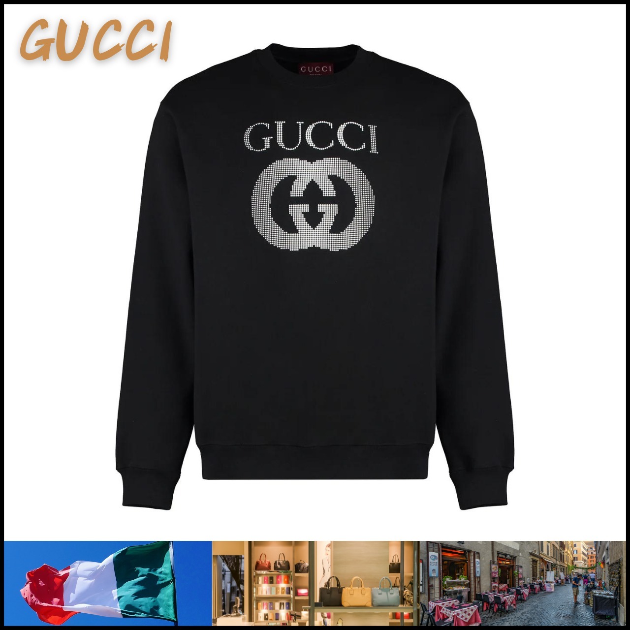 ニューシーズン Gucci グッチ ロゴ装飾クルーネック セーター