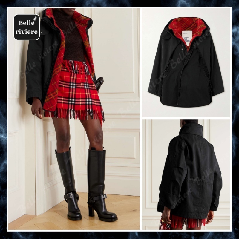24AW new/Burberry フード付きコットンキャンバスコート Coat