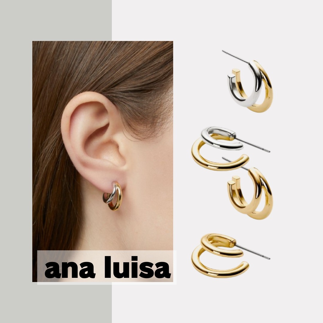 【ana luisa】スカーレット ダブルフープピアス