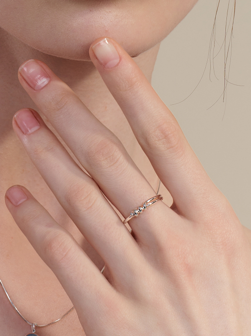 ★Hei★ sv925 unbalanced knot ring