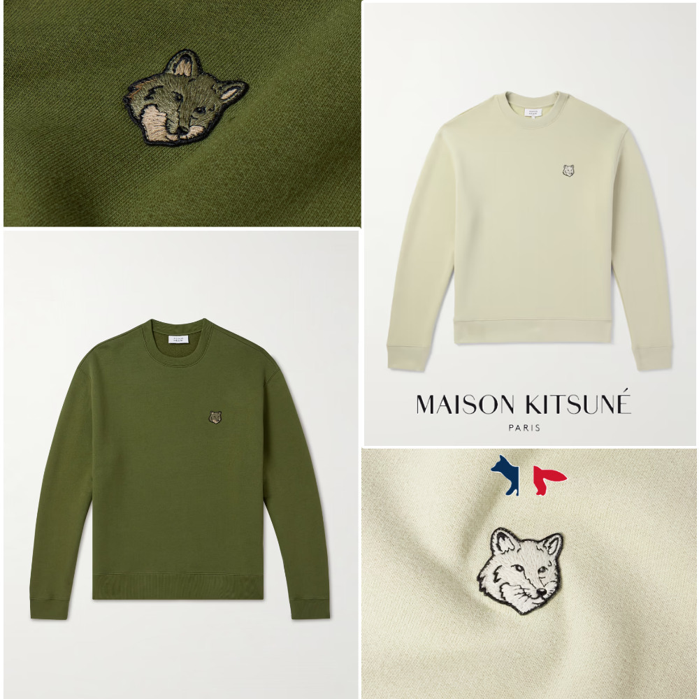 MAISON KITSUNE コットンジャージー スウェットシャツ ロゴ付