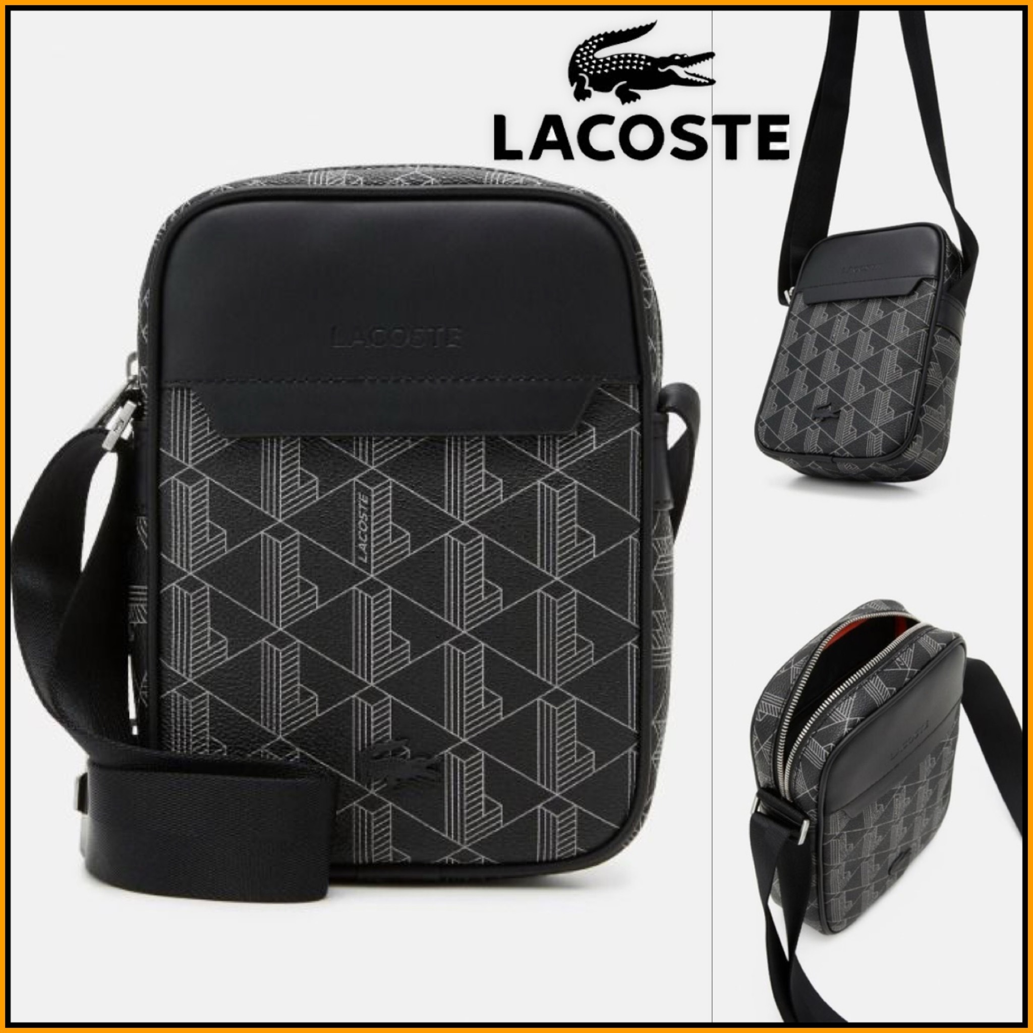 【Lacoste】モノグラム バーティカル クロスバッグ 関税込み Lacoste】モノグラム バーティカル クロスバッグ 関税込み