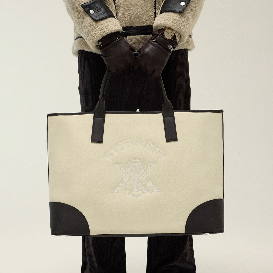 （US発）KITH NYC レザートリミング キャンバストート US発）KITH NYC レザートリミング キャンバストート (KITH NYC