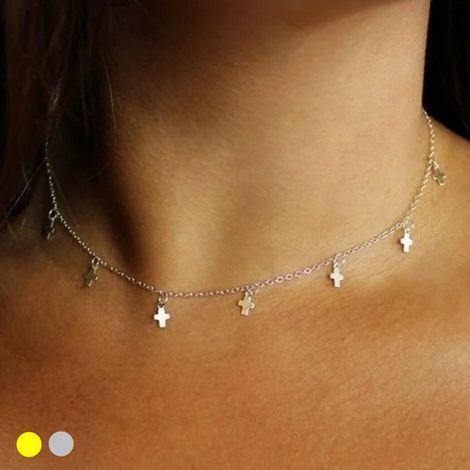 【TommassiniJewelry】Dainty Dangle Tiny Crossネックレス