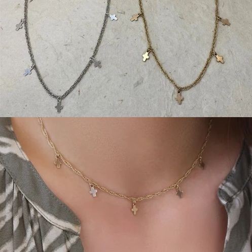 【TommassiniJewelry】Dangle Tiny Crossネックレス