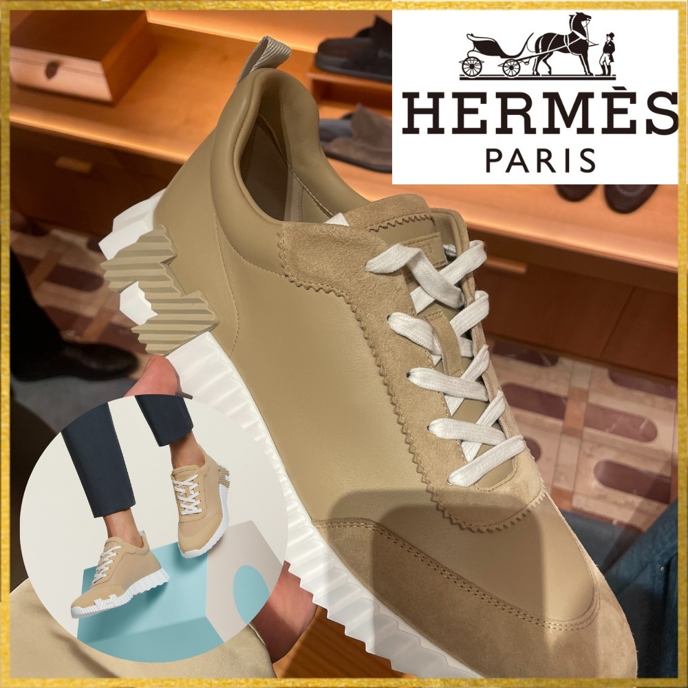 【大人気モデル♪】HERMES スニーカー BOUNCING ベージュ