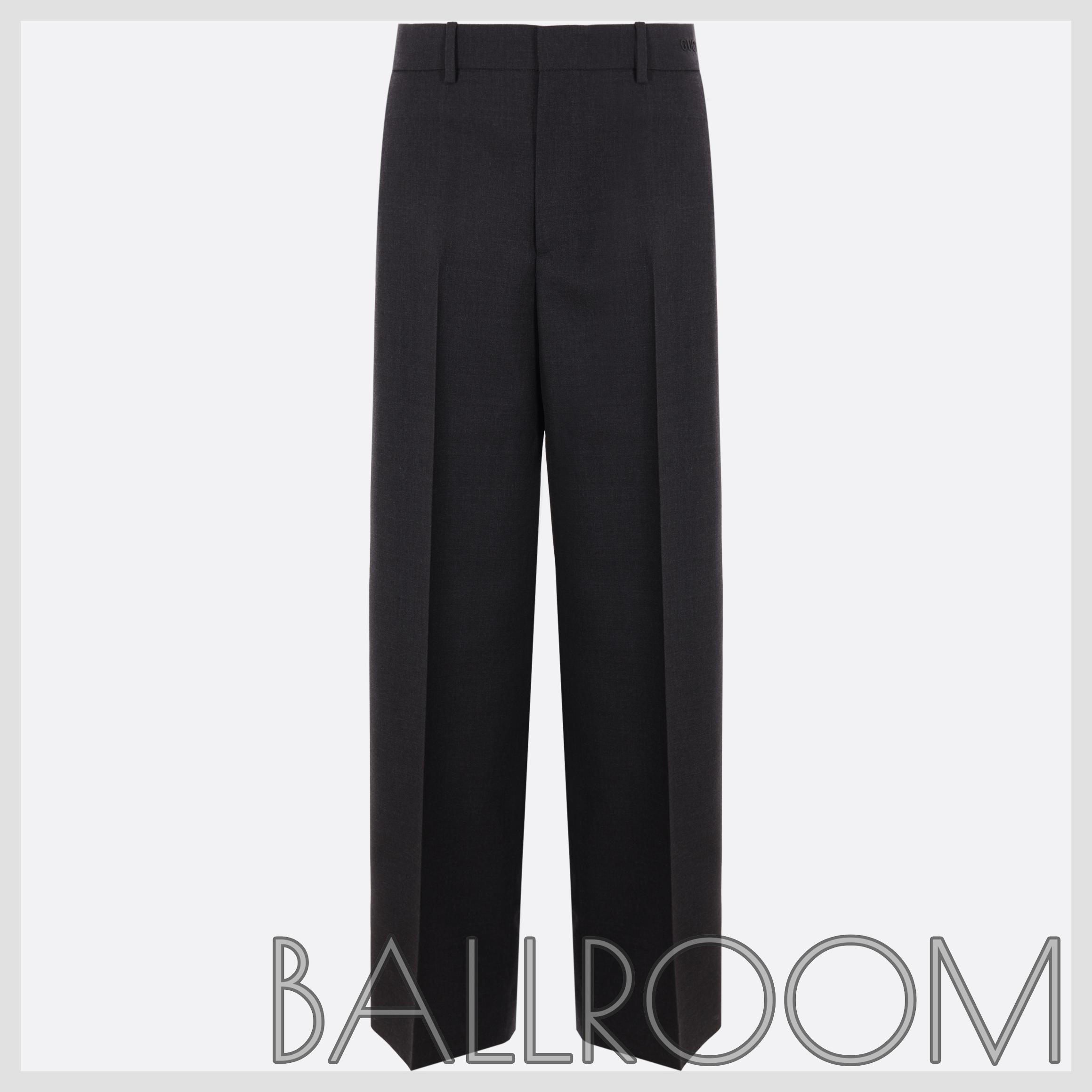 パンツ GUCCI WIDE-LEG GABARDINE TROUSERS