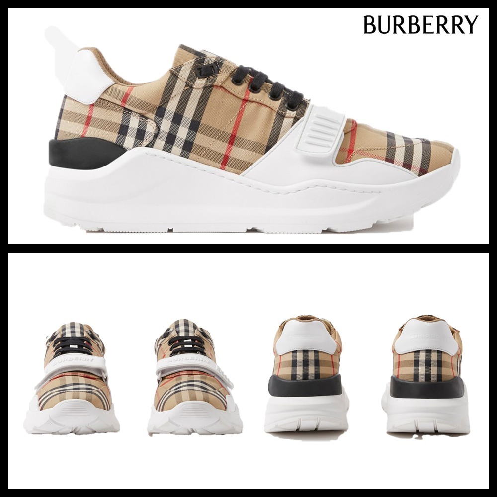 ★Burberry★Check Suede Leather Sneakers★大人気★