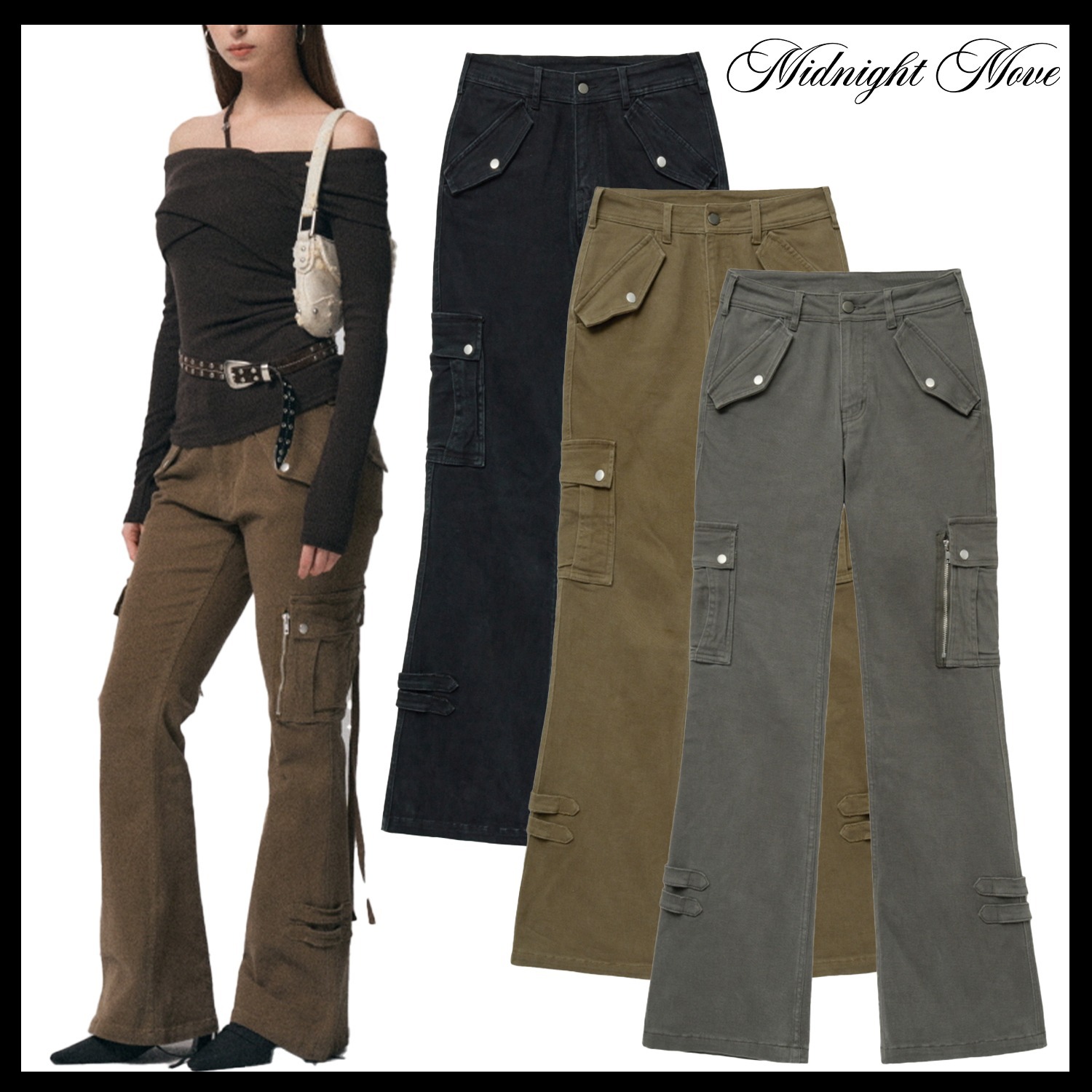 【MIDNIGHT MOVE】vt cargo pants ★韓国人気★ 追跡付