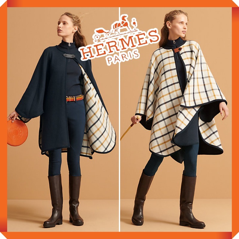 大人気♪HERMES☆リバーシブルポンチョ