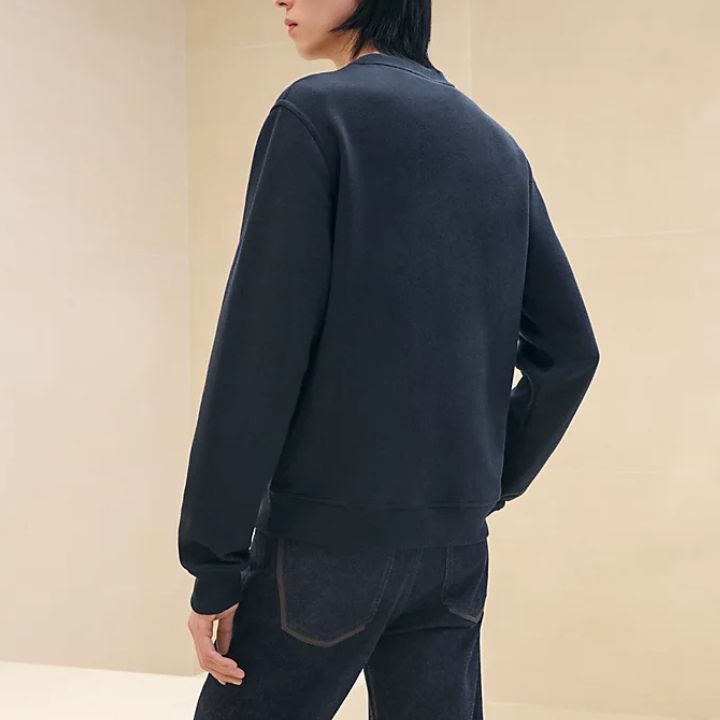 HERMES《胸ポケが可愛い♪》スウェットシャツ ラウンドネック