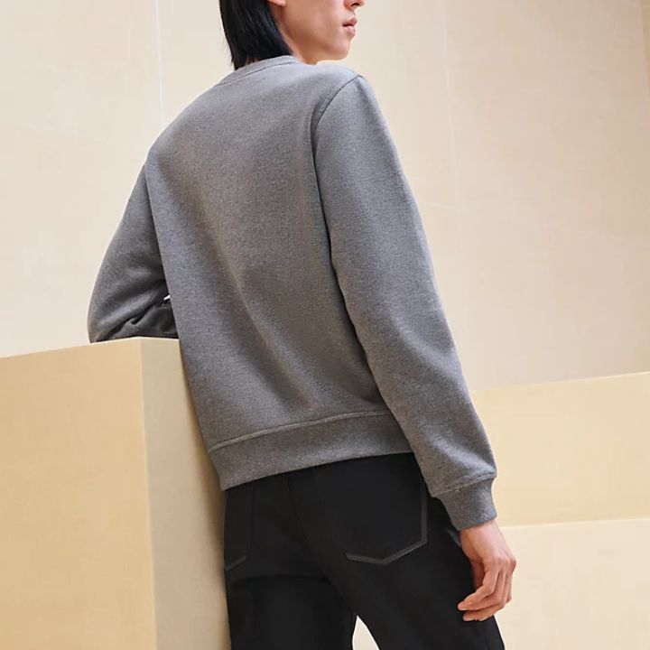 HERMES《胸ポケが可愛い♪》スウェットシャツ ラウンドネック