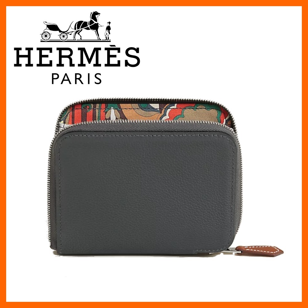 【カーフスキン&彩り】Hermes シルクイン コンパクト ウォレット