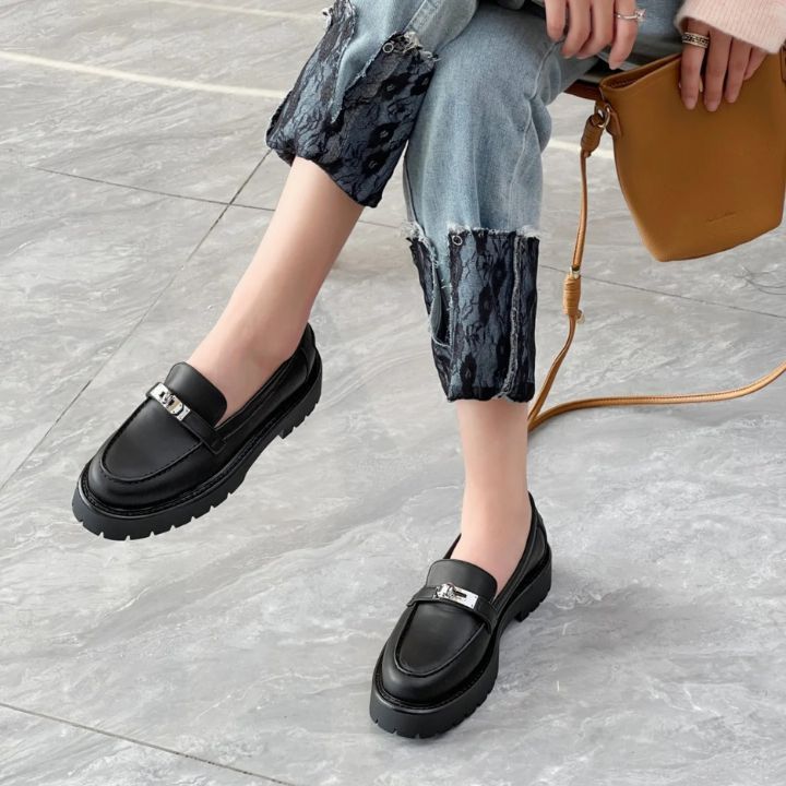 HERMES《長年使える☆》 ローファー レザー ダービーシューズ