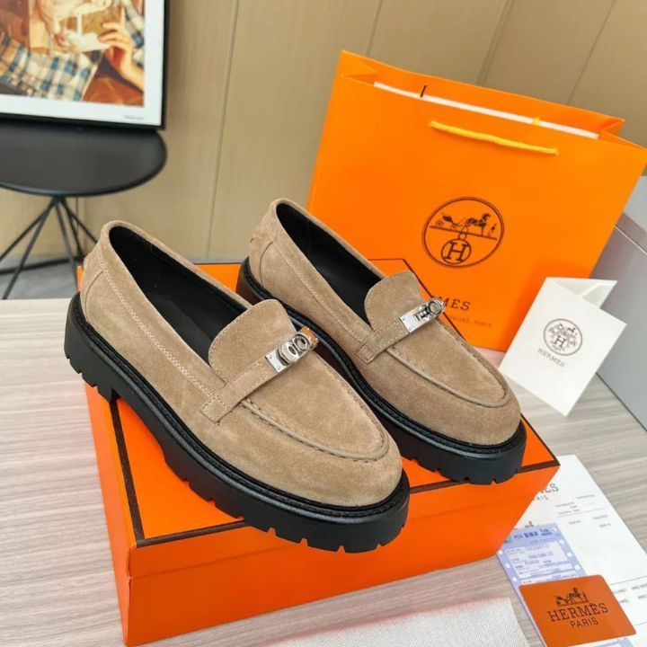 HERMES《長年使える☆》 ローファー レザー ダービーシューズ