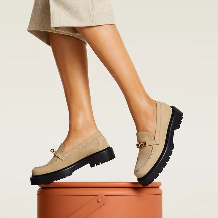 HERMES《長年使える☆》 ローファー レザー ダービーシューズ
