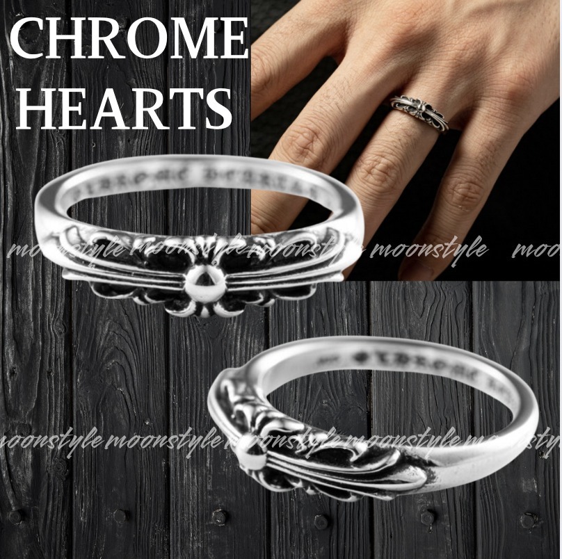 CHROME HEARTS★ベビークラッシックフローラルクロスリング B