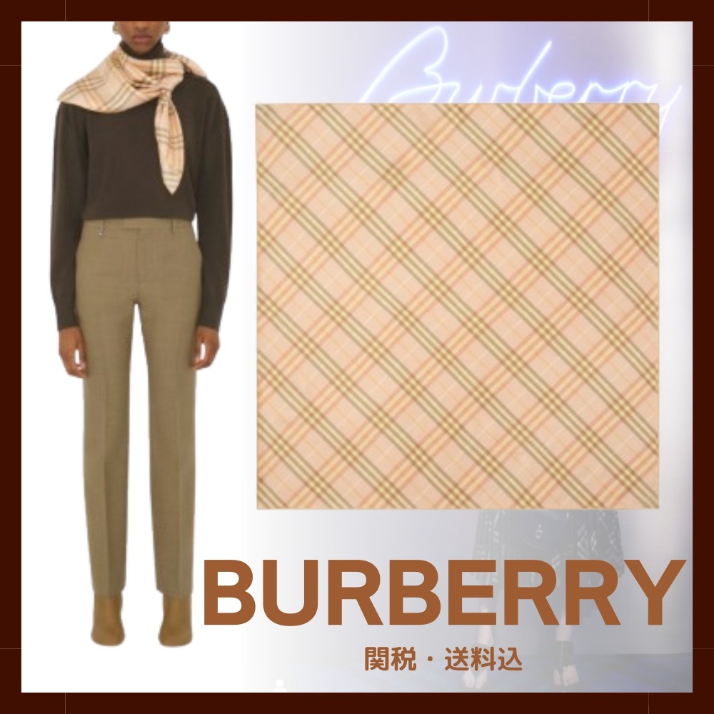 新作☆【BURBERRY】チェック シルクスカーフ