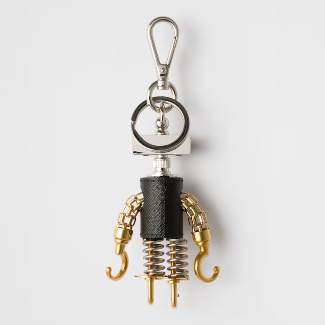 激レア PRADA ロボット キーリング チャーム サフィアーノ 箱付き 本物箱付き PRADA プラダ キーホルダー ロボット リング