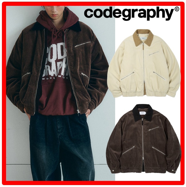 ☆韓国の人気【CODE GRAPHY】☆Corduroy padded work jacke.t☆