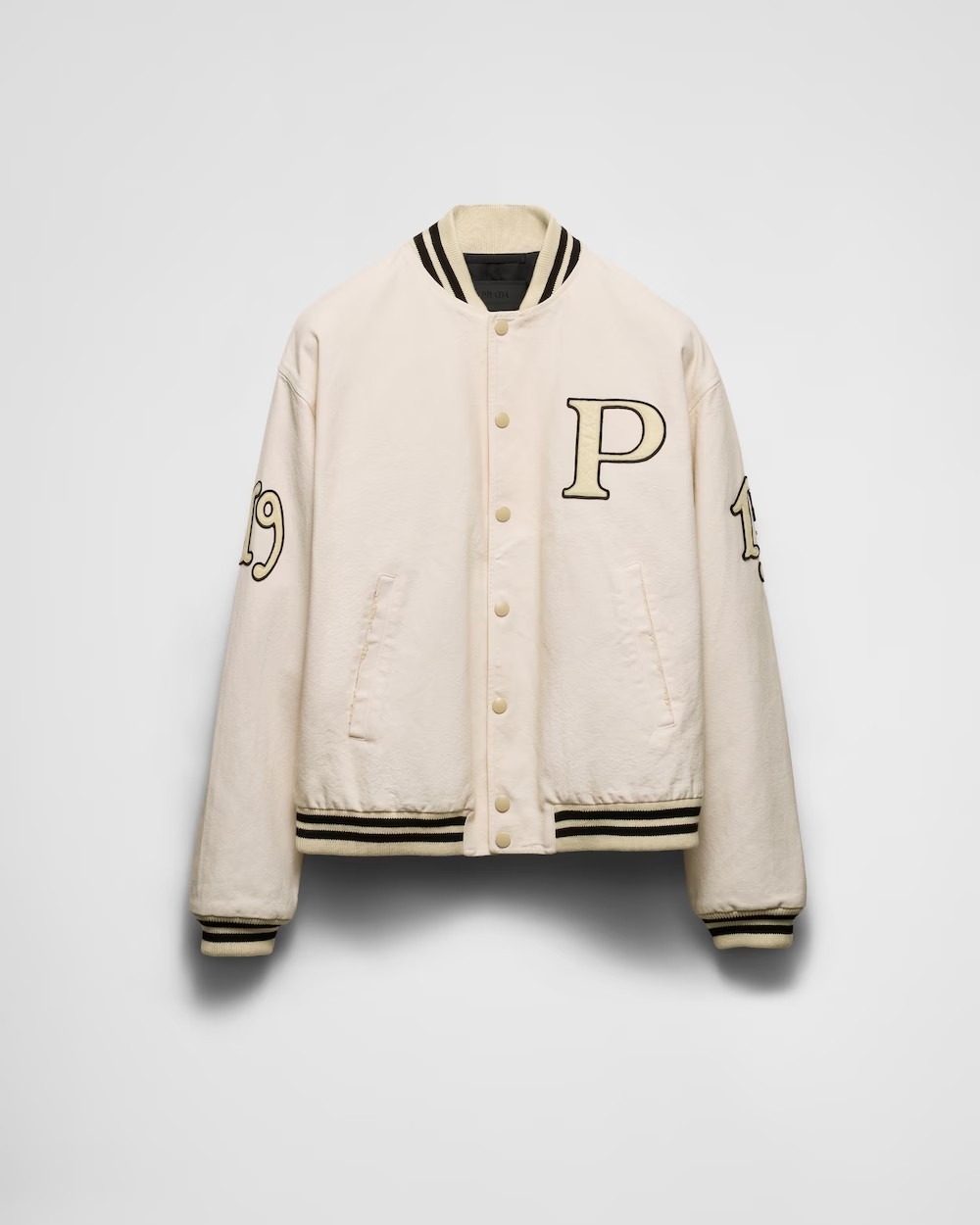 《送料無料》PRADA Cotton bomber jacket with patch