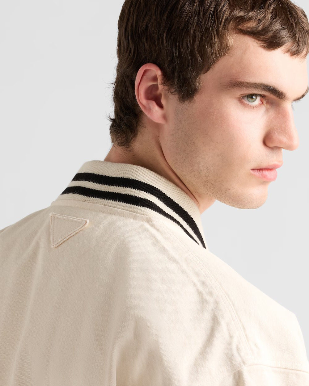 《送料無料》PRADA Cotton bomber jacket with patch
