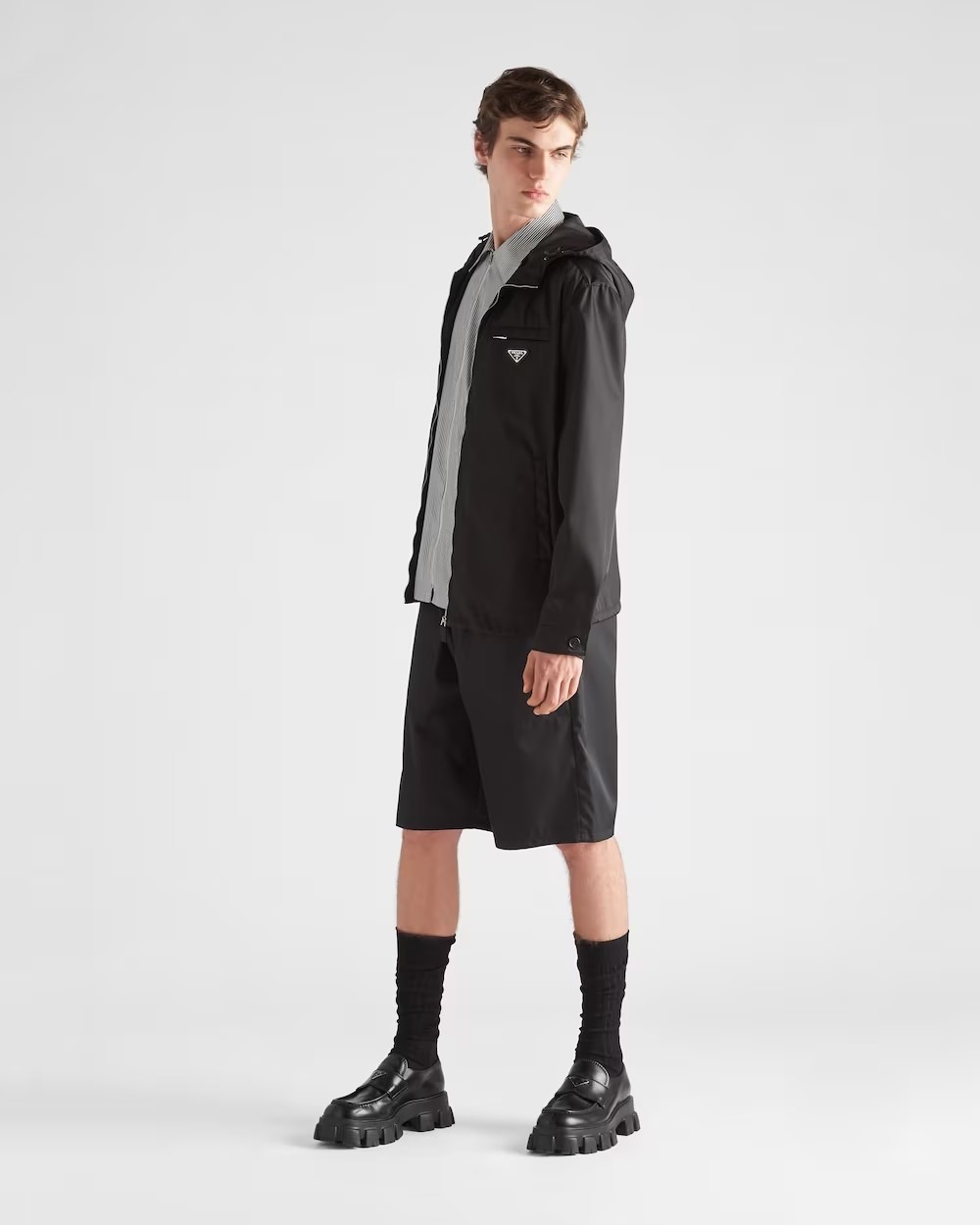《送料無料》PRADA Re-Nylon hooded blouson jacket