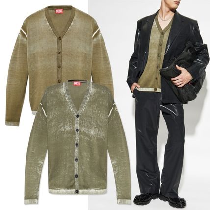 グリーン（緑）系 DIESEL(ディーゼル) カーディガン(メンズ