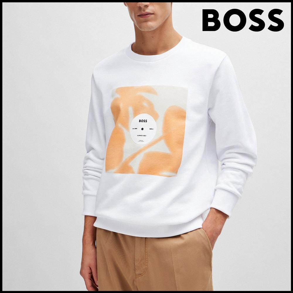BOSS コットンテリー リラックスフィット スウェットシャツ