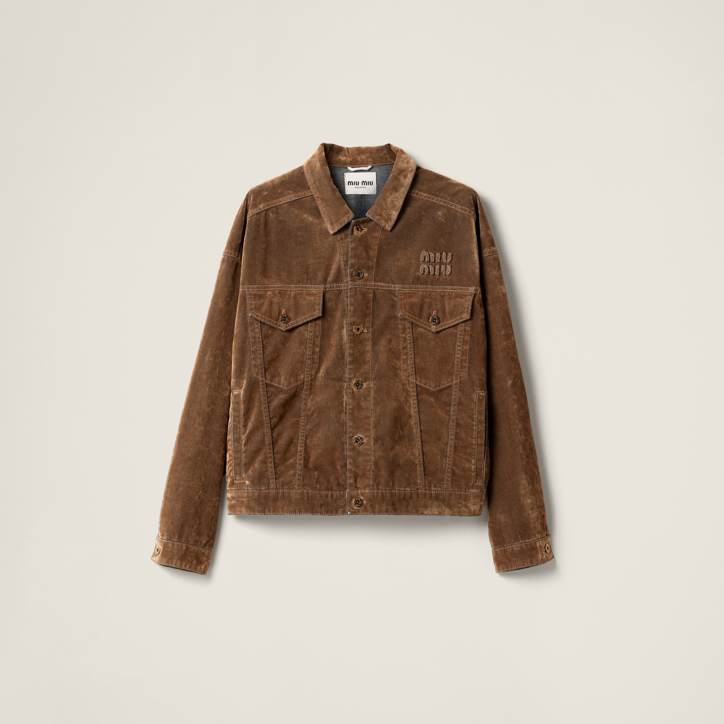【日本入手困難】Washed flocked chambray blouson jacket