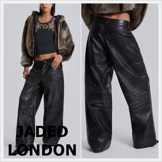 ☆JADED LONDON☆ Ash Faux Leather Colossus Trousers ボトムス