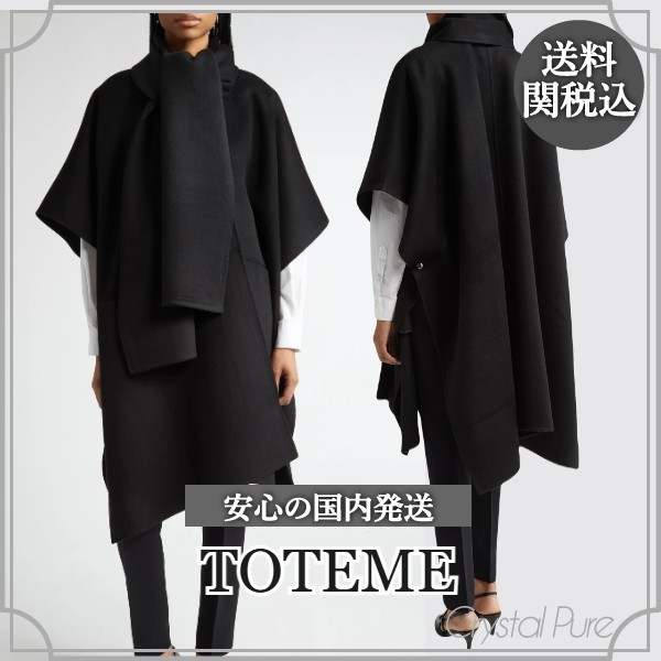 【TOTEME】スカーフ付き ウール ポンチョ コート【送料関税込】
