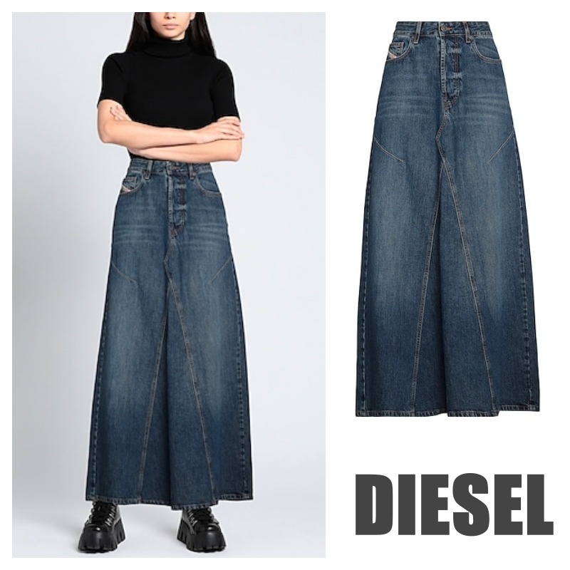 送関込☆DIESEL ロゴ デニムスカート