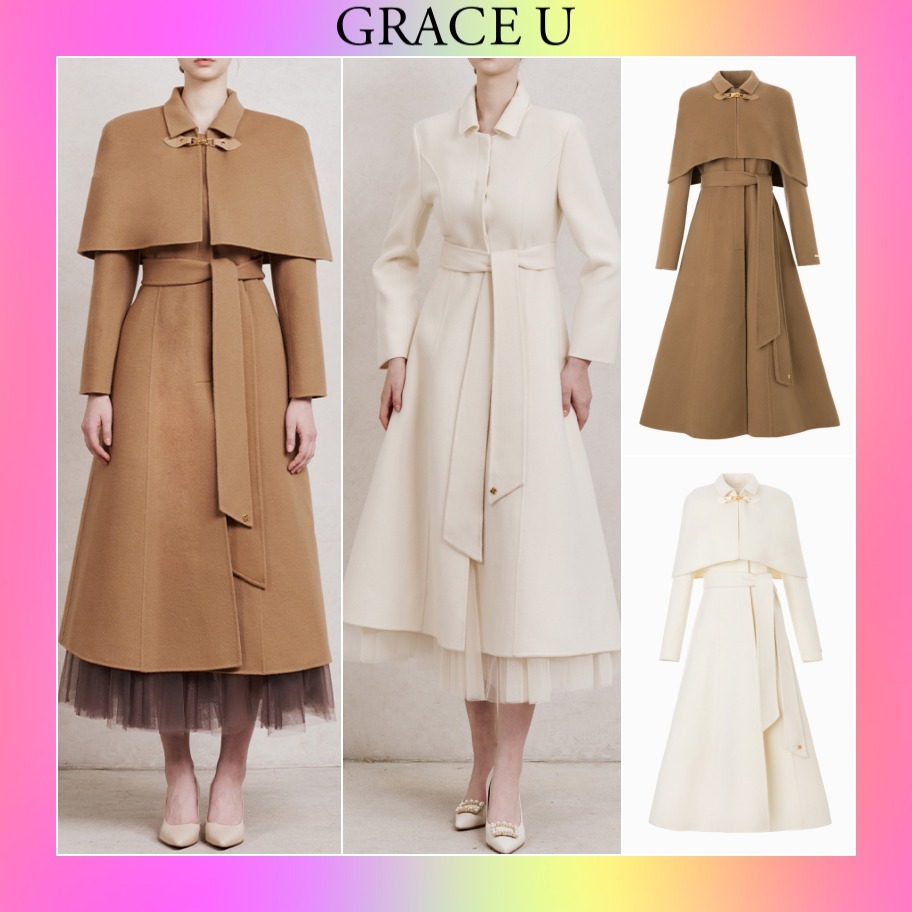 【Grace U】 韓国人気★ Maylin Cape Coat (S,M,L)