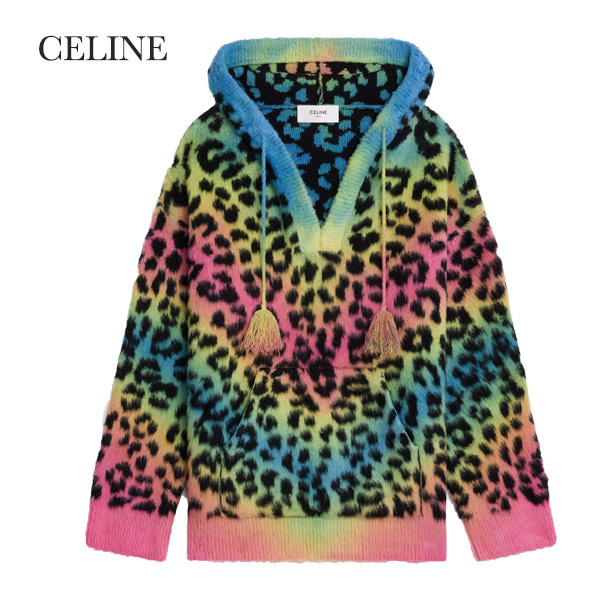 セリーヌ☆Tシャツ ロゴ シンプル レオパード オーバーサイズ レオパード（ヒョウ柄） CELINE(セリーヌ) Tシャツ・カットソー