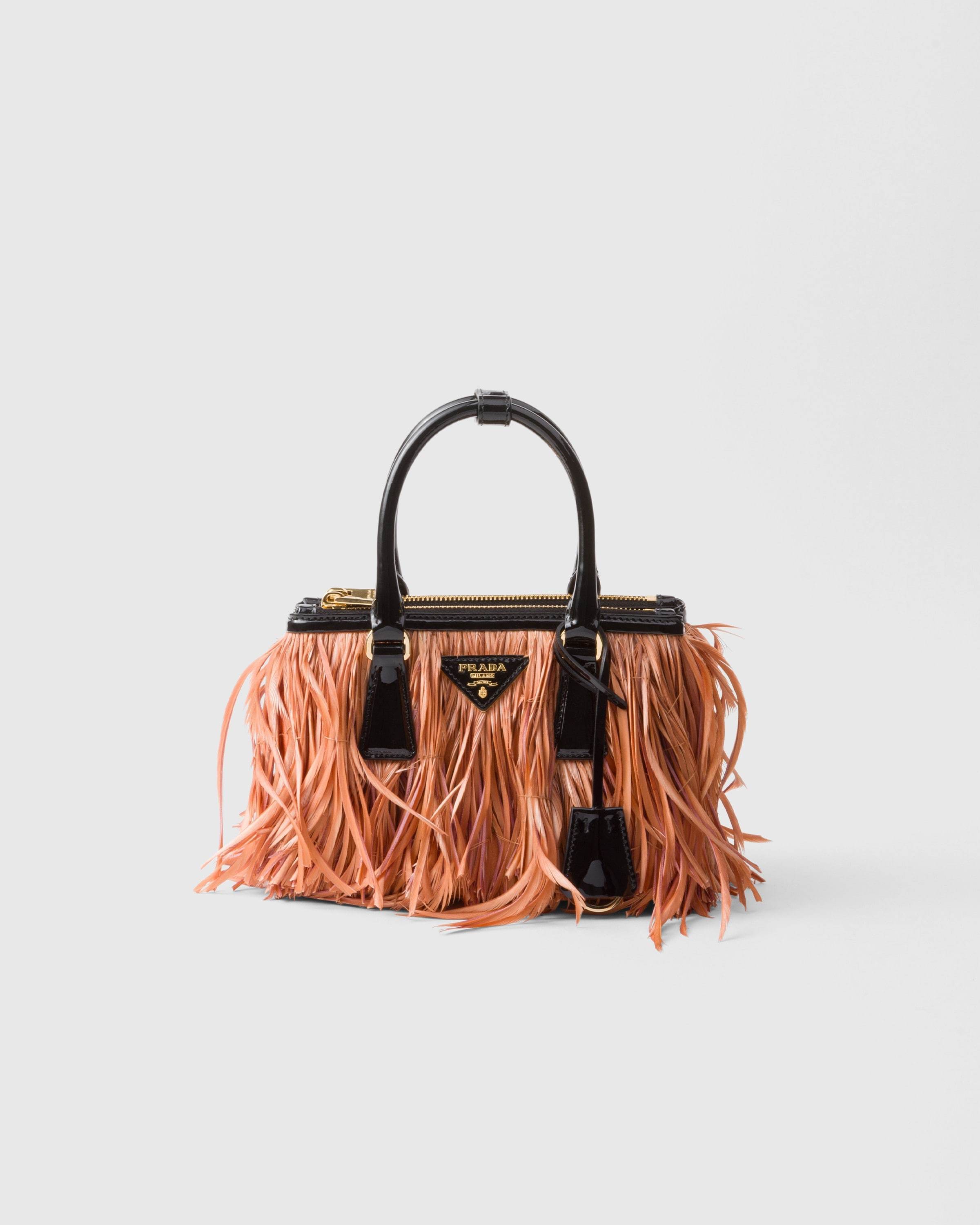 【日本入手困難】Prada Galleria mini-bag with feather trim