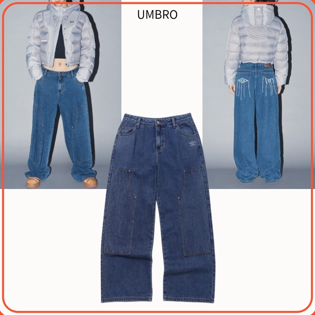 UMBRO■X LEEY] Logo Detail Denim Pants ■送料込