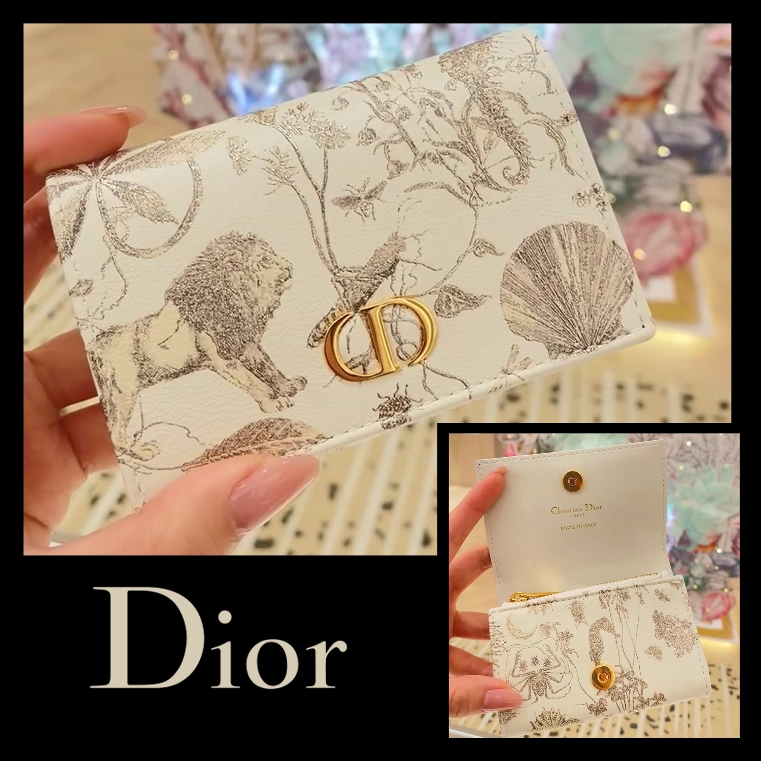 プレゼントにも♪【 Dior 】Dior Caro Glycine ウォレット