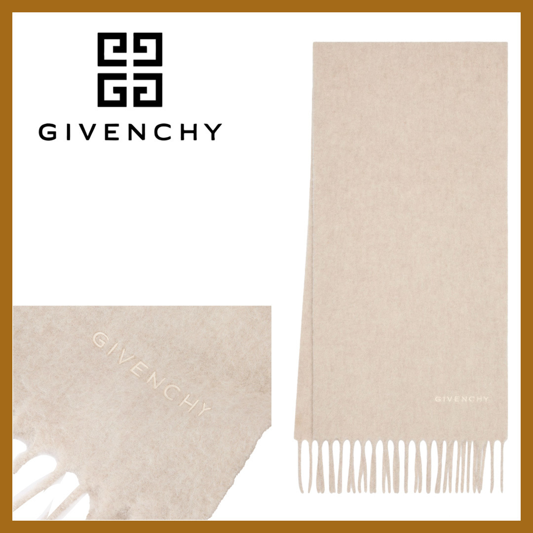 洗練【GIVENCHY】ロゴ オーバーサイズ アルパカ ストール*暖かい