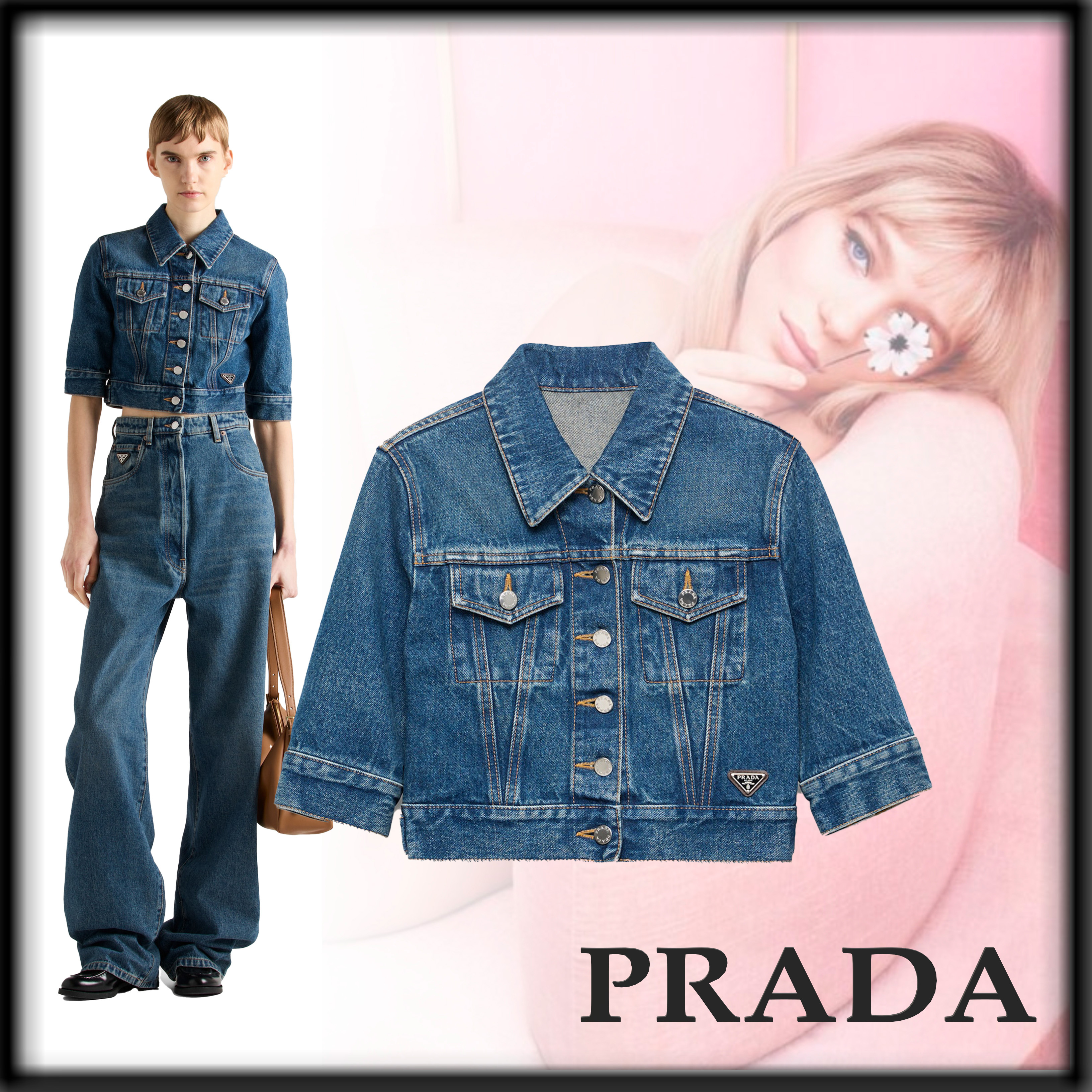 PRADA スタイリッシュ デニム ブルゾン
