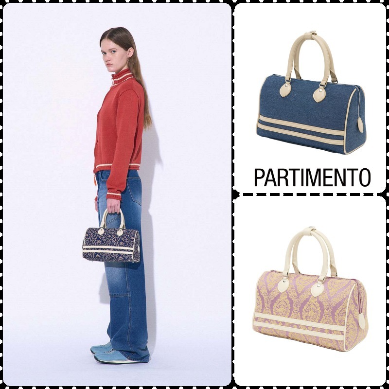 【PARTIMENTO】★ STRIPE BOSTON BAG ★ 3 COLOR