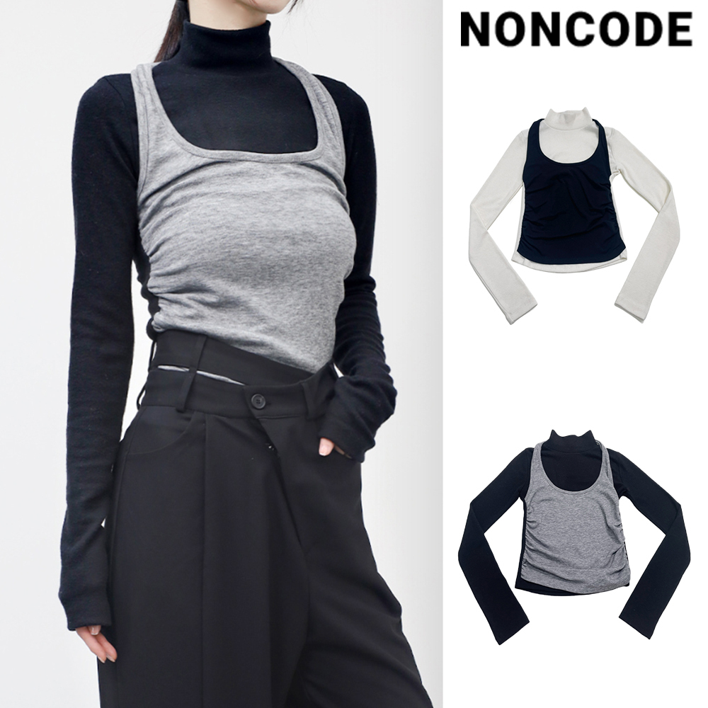【NONCODE】Ondina Halter Two-Tone T-Shirt
