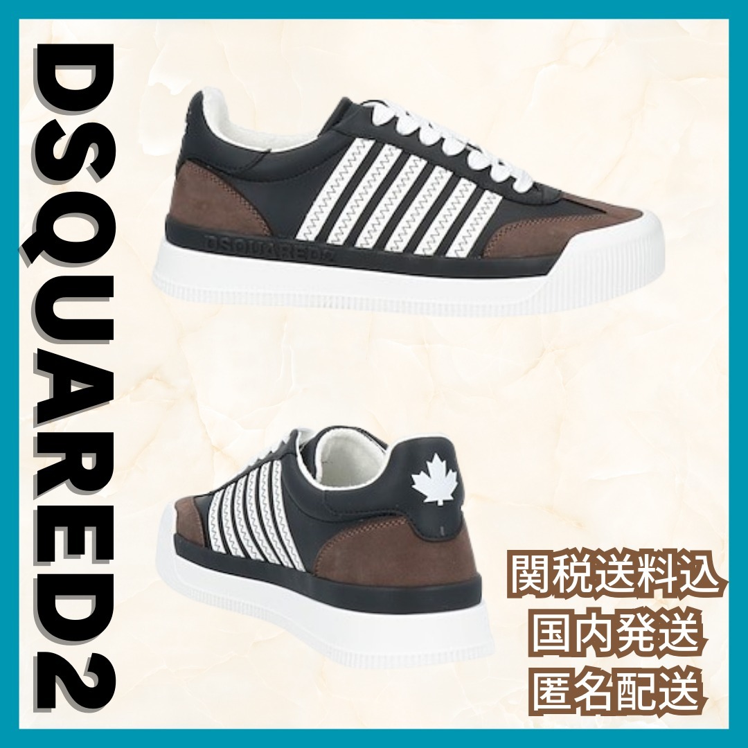 最後の1点【DSQUARED2】スニーカー☆黒 レザー ローカット ロゴ