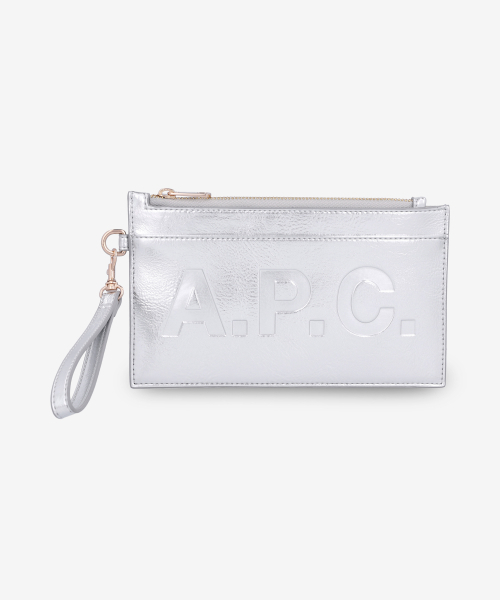 カードケース・名刺入れ A.P.C. Pochette Market Half Wallet Silver PUABKM63566RAB PUA