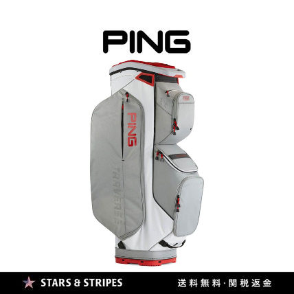 日本未販売【PING】Traverse ゴルフ カートバッグ Dark Grey/Red