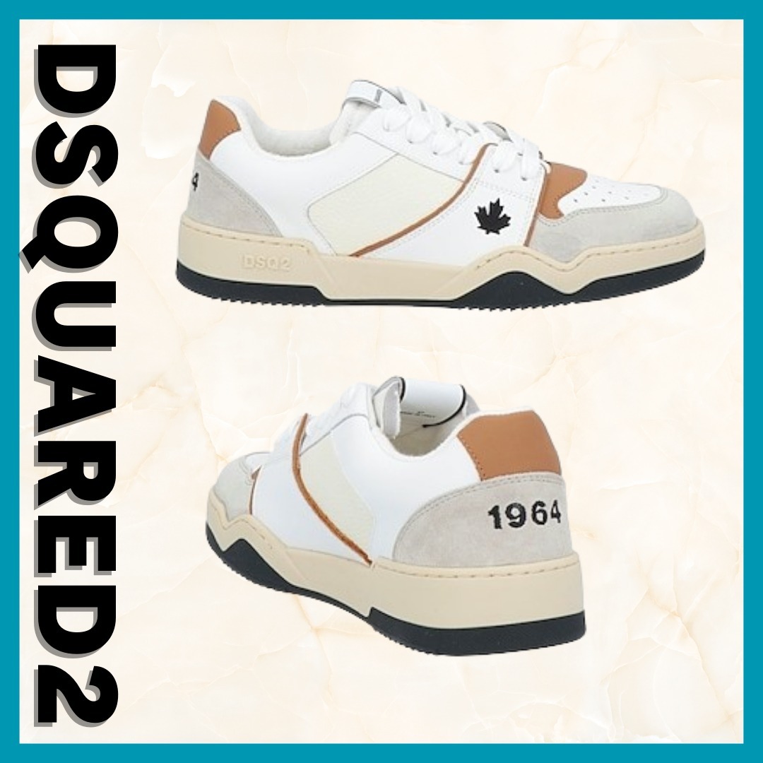 関税送料込【DSQUARED2】スニーカー☆白 ローカット ロゴ レザー