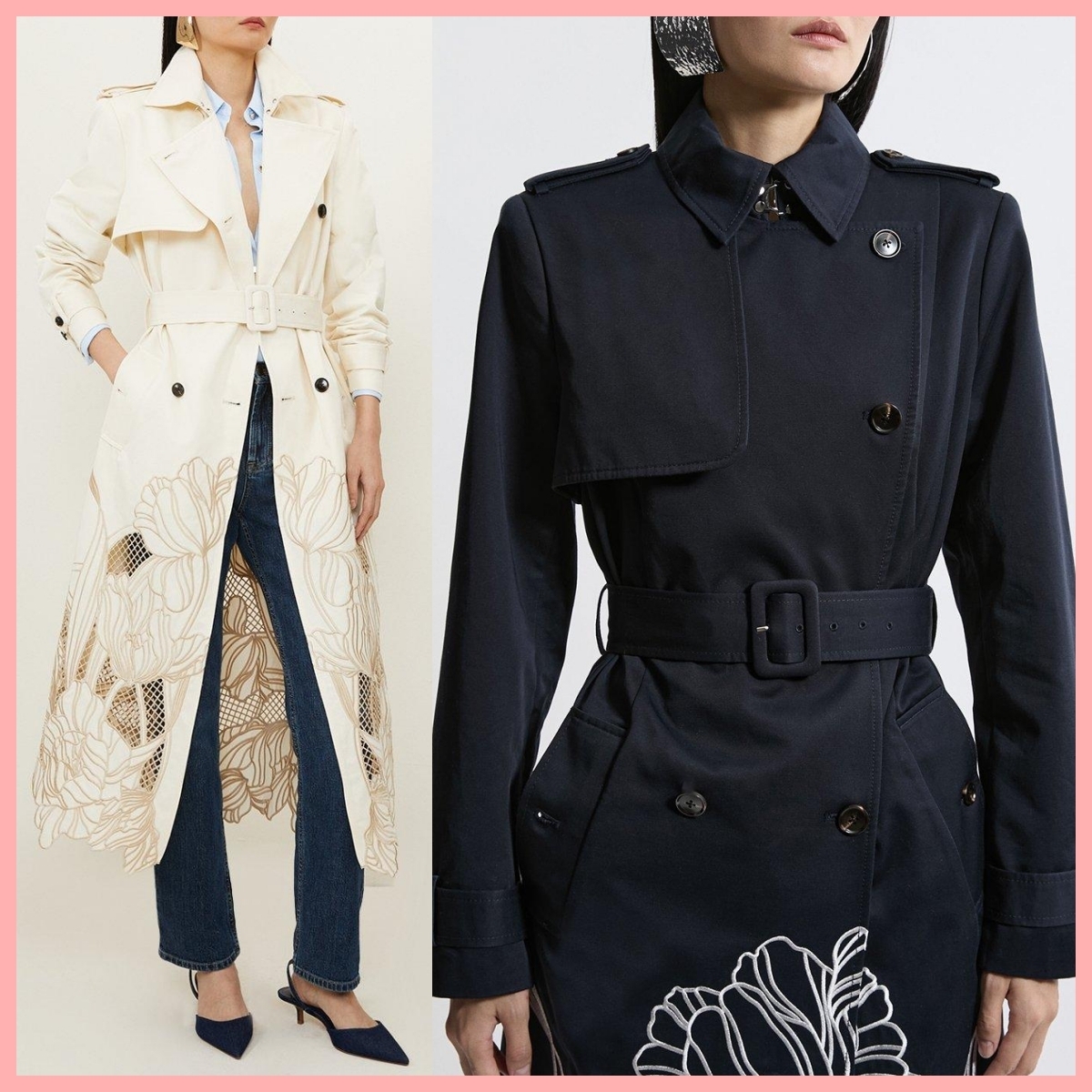 日本未入荷★Karen Millen 花柄トレンチコート