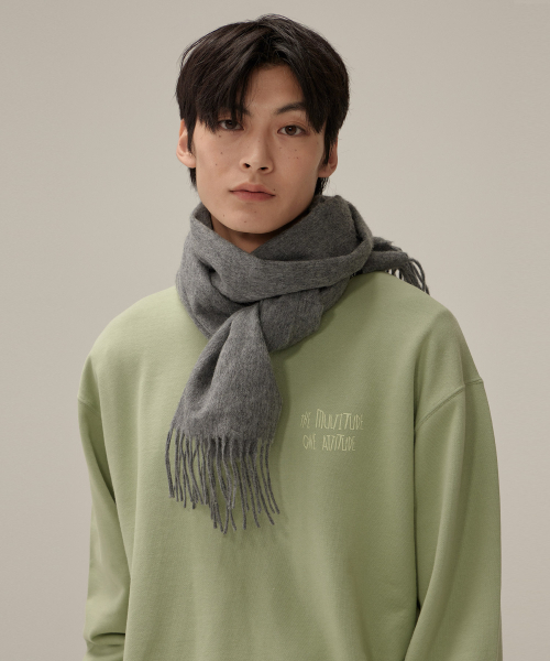 ★COVERNAT★ Authentic Fringe Cashmere Muffler Gray